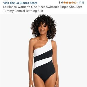 La Blanca Women's Black and White One Piece Swimsuit - gently used one summer